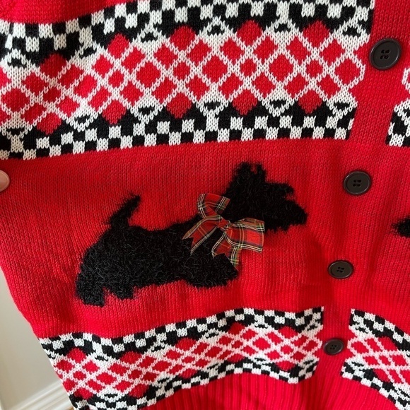 Ugly Christmas Sweater Scottie dogs and poinsettias size extra large vest - Picture 7 of 16